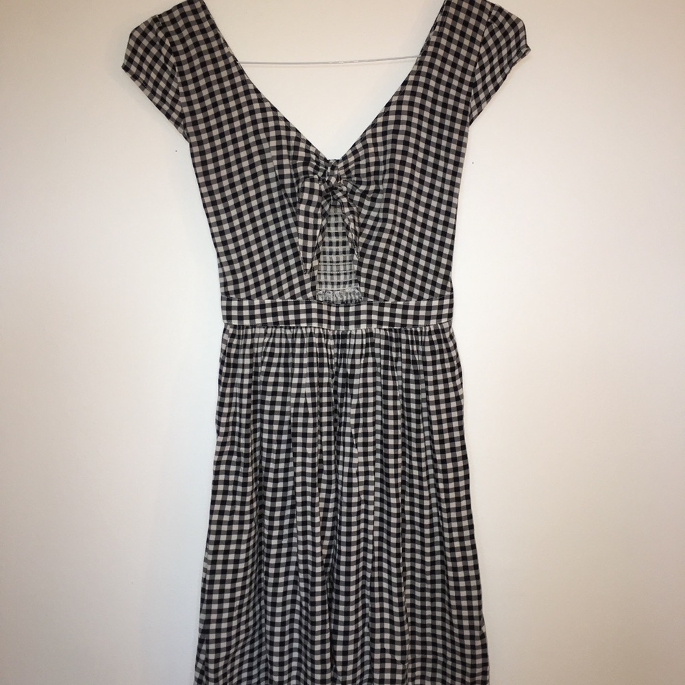 Checkered skater style dress